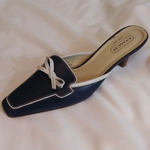 Coach Marielle Blue and White Mule Sz 8